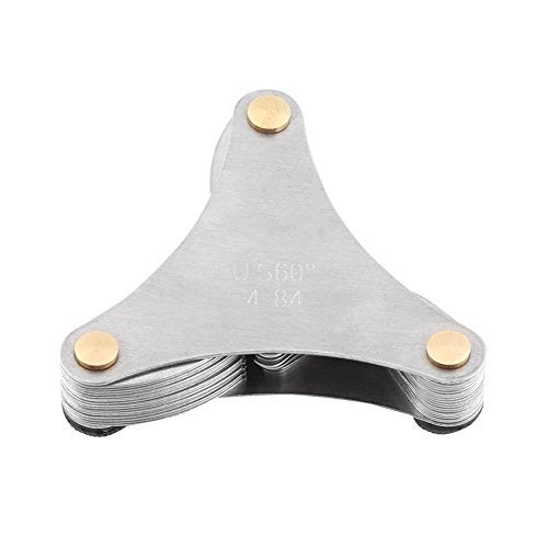 Walfront 51pcs Thread Pitch Set Screw Thread Measuring Tool for InternalExternal Thread Stainless Steel America SAE51pcs - Image 1
