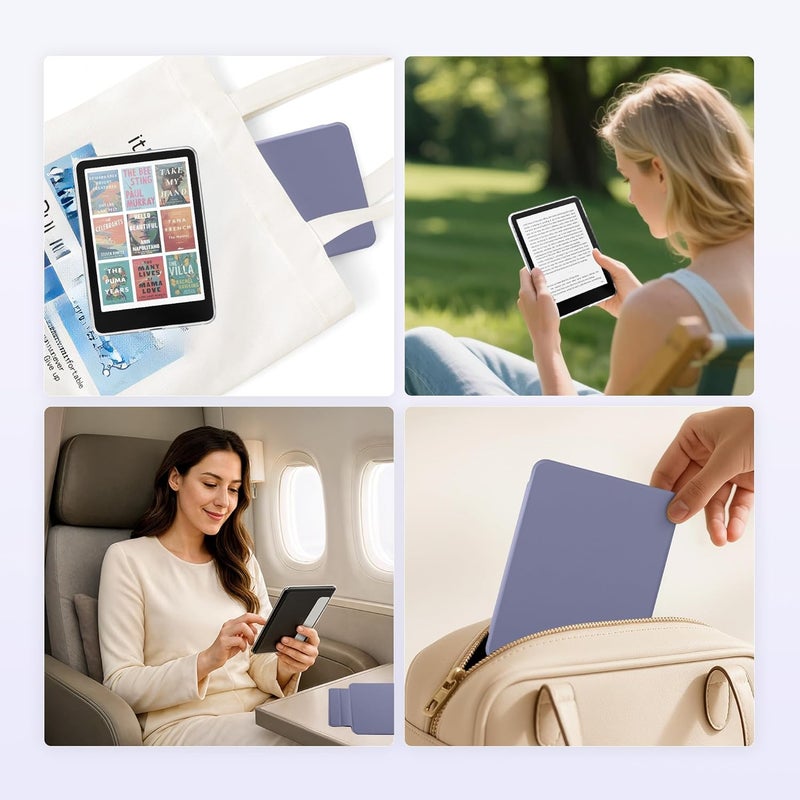 SESENSE Detachable Magnetic Case for 7'' Kindle Paperwhite 12th Gen 2024 and Kindle Colorsoft Signature Edition, Slim PU Shell Cover Case with Auto Wake/Sleep, Lavender Purple - Image 5