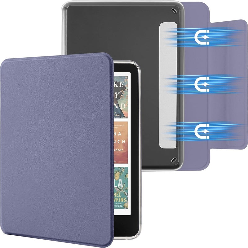 SESENSE Detachable Magnetic Case for 7'' Kindle Paperwhite 12th Gen 2024 and Kindle Colorsoft Signature Edition, Slim PU Shell Cover Case with Auto Wake/Sleep, Lavender Purple - Image 1