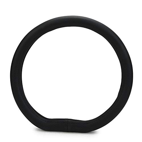 Zapcart Extra Grip Faux Leather 08 Flat Bottom D-Shape Anti-Slip Steering Wheel Cover Compatible with Tata Altroz, Black - Image 1