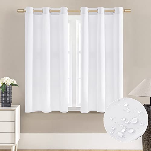 XTMYI White Short Room Darkening Curtains for BedroomThermal Insulated 80 Blackout Light Blocking Grommet Window Curtains for Kitchen Bathroom36 by 48 Inch Length 2 Panels Set