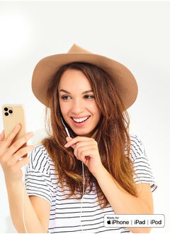 Seeken SEEKEN Mono Headphones with Lightning Connector MONO IOS - White | MFI Certified | Water & Sweat Resistant | Premium Design | High-Quality.  - Image 2