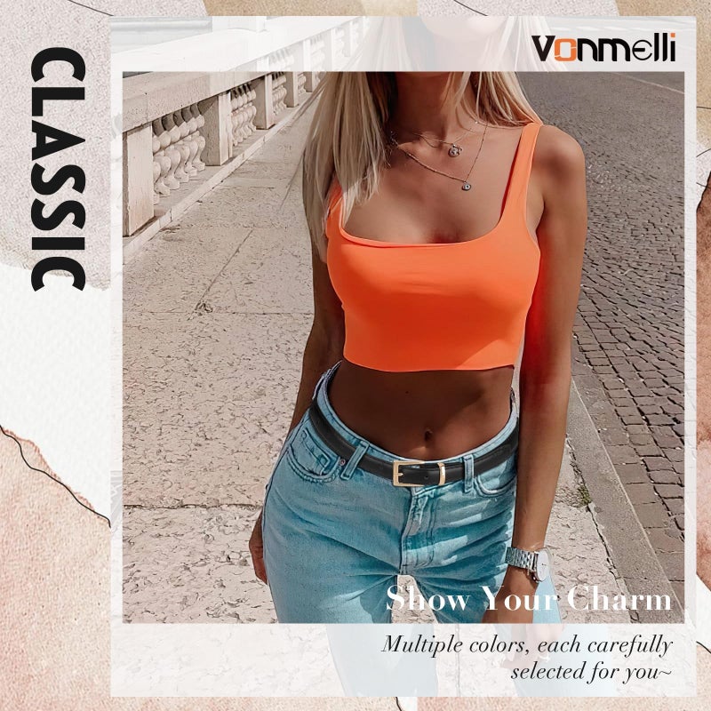 VONMELLI Leather Thin Belt for Women, Black Women's Skinny Belt Ladies Belt for Jeans Dress with Gold Buckle S - Image 4