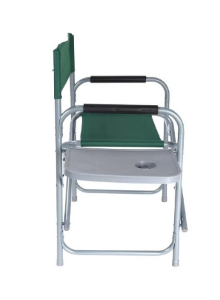 سمارت هوم كرسي قابل للطي مزود بجيب تخزين و طاولة جانبية مع مدخلين للكاسات للتخييم و الرحلات - Image 4