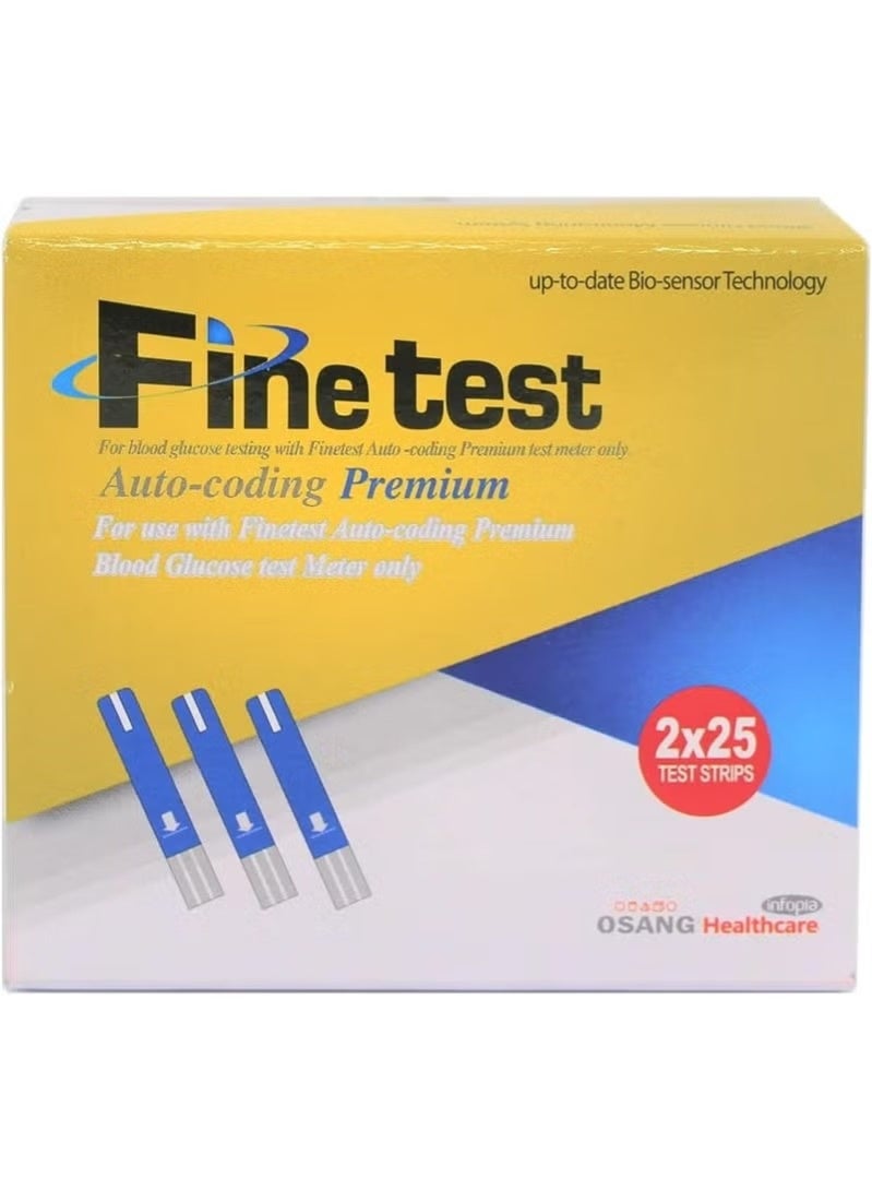 fine test Finetest Autocoding Premium Blood Glucose Test Strips, 50 Count (2x25) - Image 1