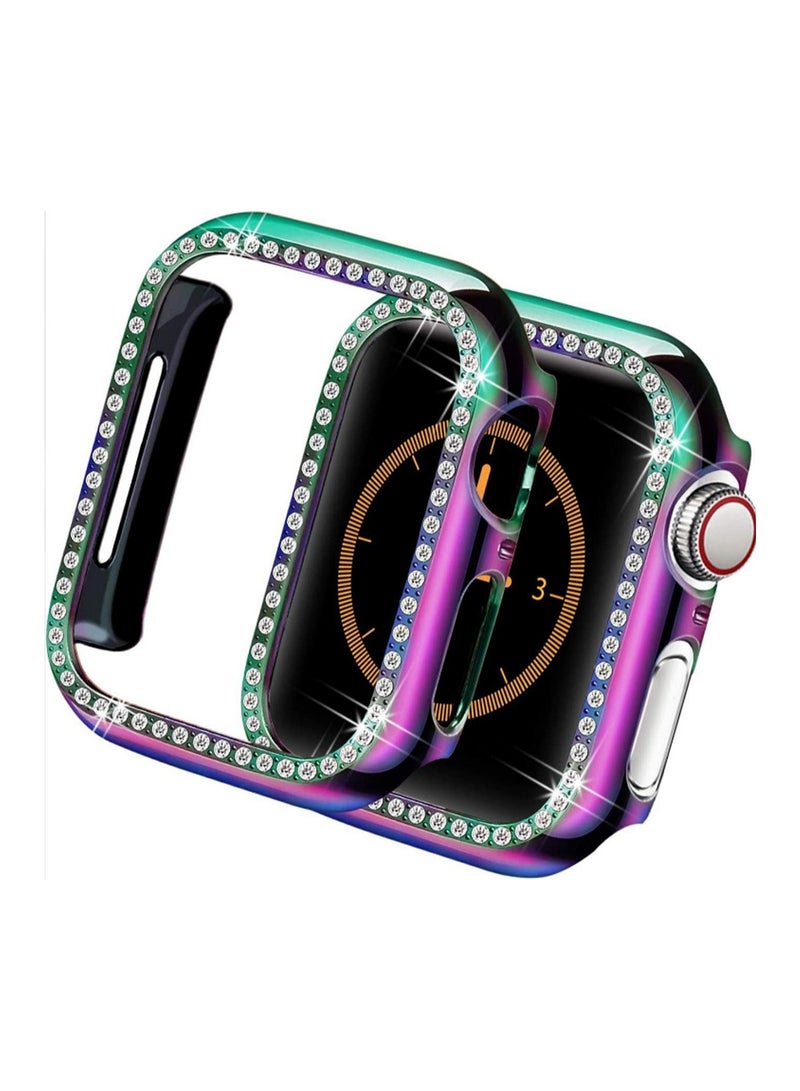 حافظة صلبة ومقاومة للصدمات بتصميم مجوف على شكل الألماس باللون الموحد مناسبة لساعة Apple Watch مقاس ٤٠ مم ٤٥٦ Se Universal - Image 1