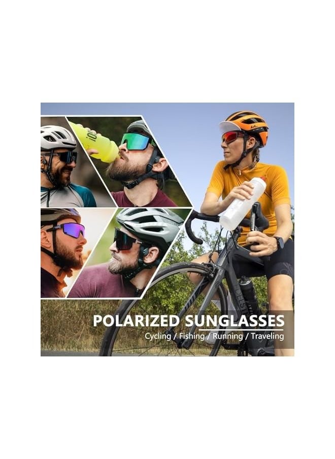 PROMASS Polarized Sports Sunglasses, UV400 Protection Running Mountain Bike Sun Glasses, for Men Women Fishing Running Cycling, with Glasses rope Strap UV Protection Big Frame Goggles (2 PCS)  - Image 2