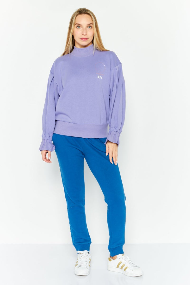 SKECHERS Women Sportswear Fit Long Sleeve Outdoor Sweatshirt, Purple - Image 2