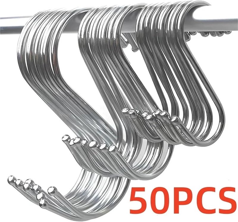 S Shape Hooks Stainless Steel 20pcs Small Hanging Rack For Clothes Towels Plants Kitchen Bedroom - Image 4