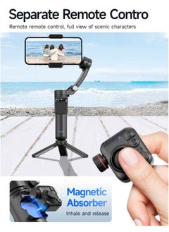 TOKQI M02 Mobile Phone Stabilizer 3-axis Foldable Gimbal with Removable Magnetic Remote Control for Android iPhone 15 Pro Max Vlog  - Image 3
