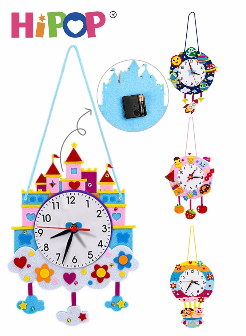 HIPOP Kids Handicraft Four-Pack,Electric Clock Cognitive Game,Diy Art Toys - Image 1