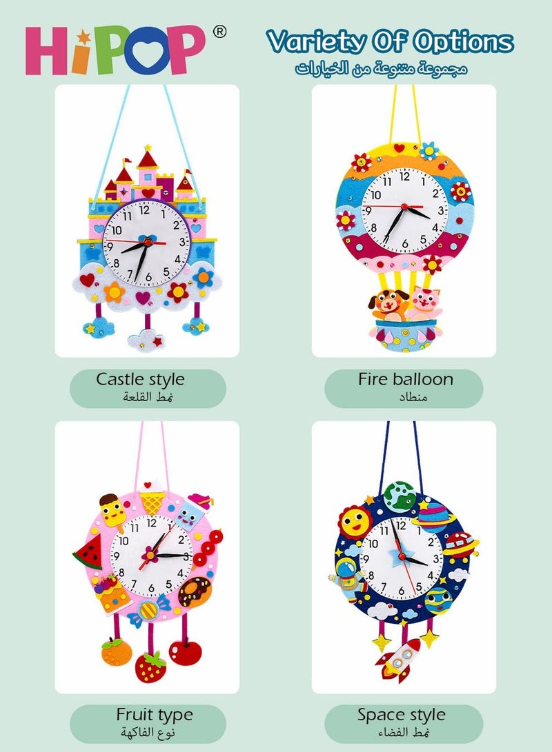 HIPOP Kids Handicraft Four-Pack,Electric Clock Cognitive Game,Diy Art Toys - Image 5