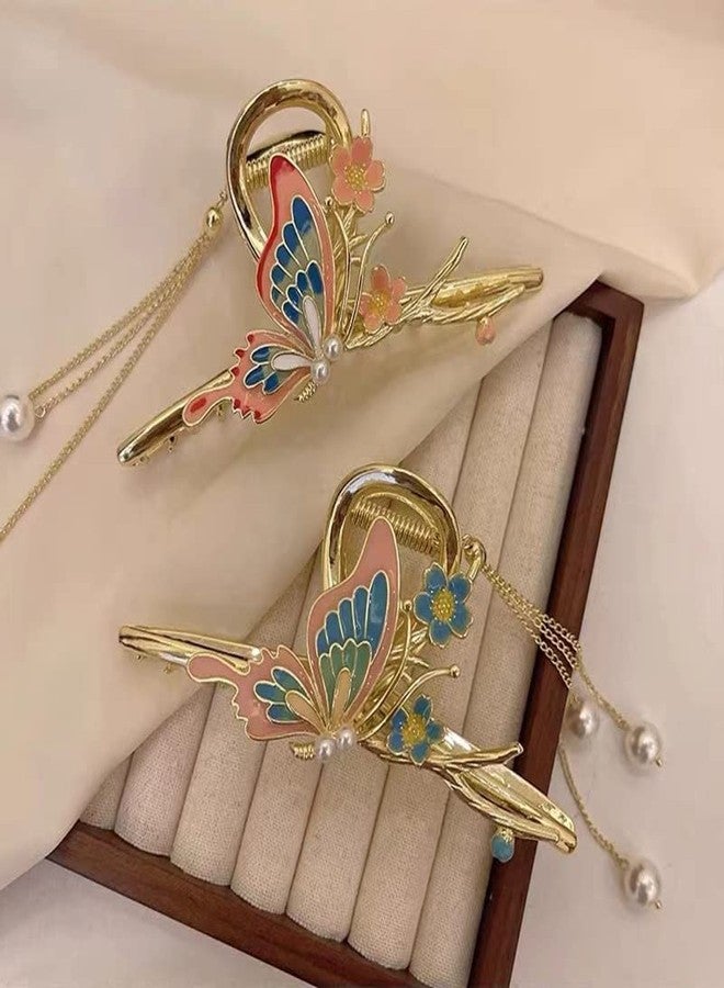 ستار ورك مشبك شعر معدني كبير فاخر غير قابل للانزلاق من ستار وورك، مشبك فك كبير، مشابك شعر لؤلؤية لامعة للشعر الرقيق والسميك والمجعد للنساء (كوين، وردي) - Image 2