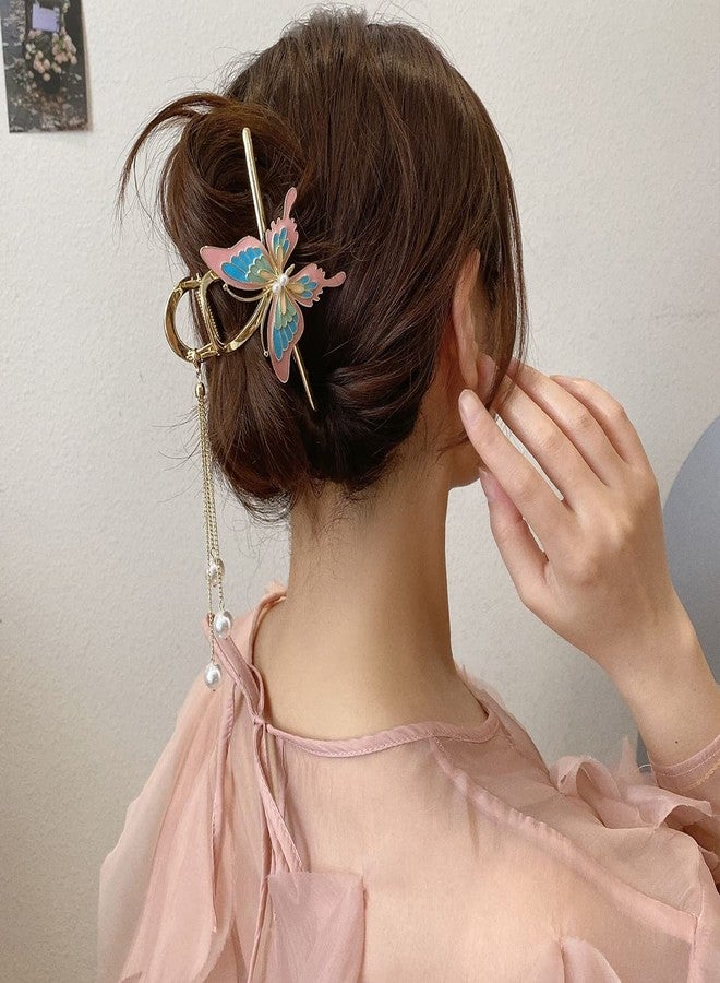 ستار ورك مشبك شعر معدني كبير فاخر غير قابل للانزلاق من ستار وورك، مشبك فك كبير، مشابك شعر لؤلؤية لامعة للشعر الرقيق والسميك والمجعد للنساء (كوين، وردي) - Image 1