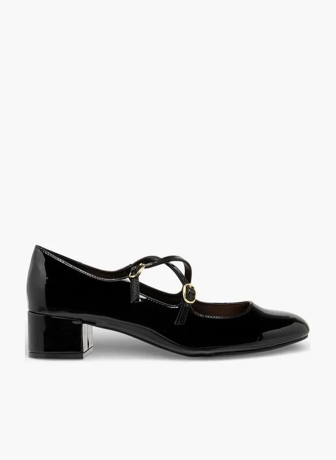 Celeste Women Buckle Closure Block Heel Shoes