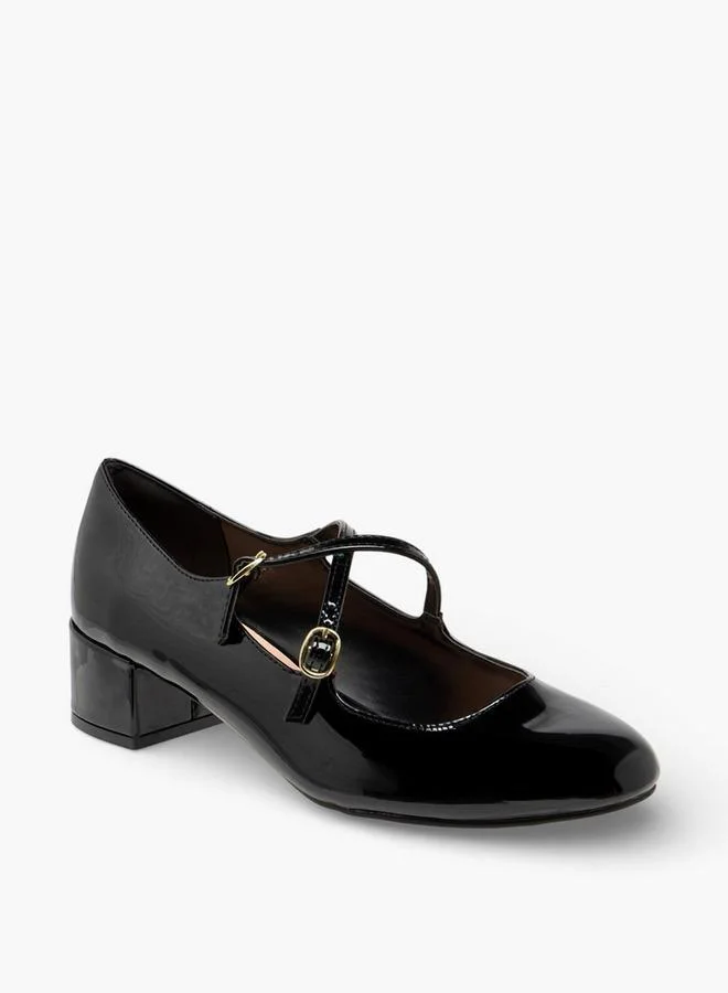 Celeste Women Buckle Closure Block Heel Shoes