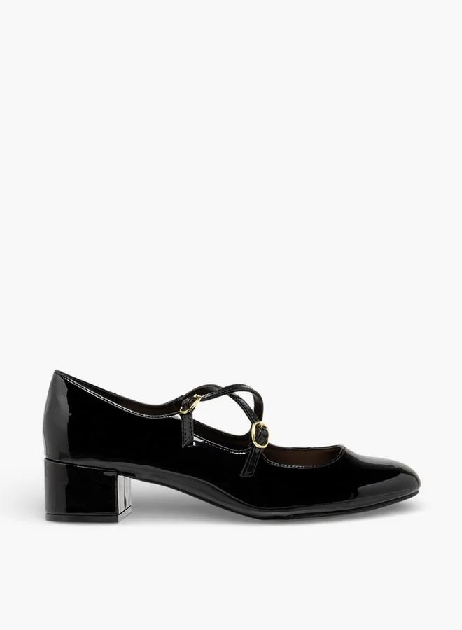 Celeste BLACK Women Buckle Closure Block Heel Shoes for Women | Best Price UAE