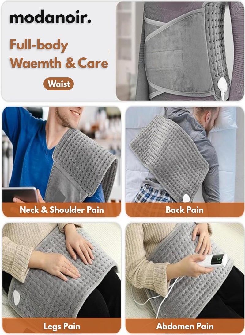 MODANOIR Electric Heating Pad, Waist Heating Pad for Back Pain Electric Heat Pad for Cramps Relief And Period Pain With Fast Heat, LCD Controller 9 Heat Settings 4 Timer Options, Auto Shut Off Machine Washable - Image 4