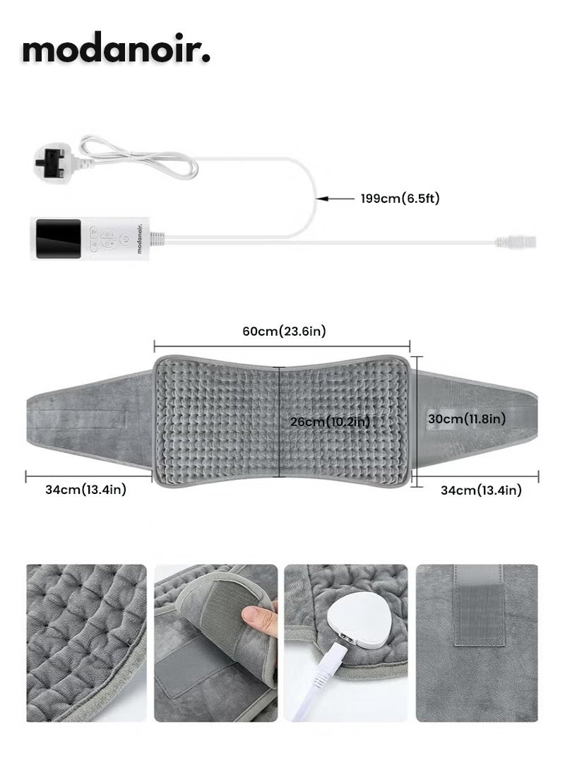 MODANOIR Electric Heating Pad, Waist Heating Pad for Back Pain Electric Heat Pad for Cramps Relief And Period Pain With Fast Heat, LCD Controller 9 Heat Settings 4 Timer Options, Auto Shut Off Machine Washable - Image 3
