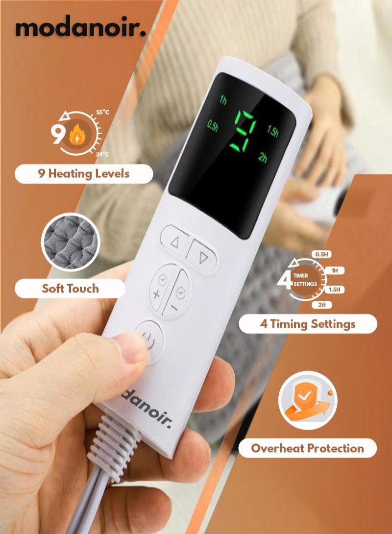 MODANOIR Electric Heating Pad, Waist Heating Pad for Back Pain Electric Heat Pad for Cramps Relief And Period Pain With Fast Heat, LCD Controller 9 Heat Settings 4 Timer Options, Auto Shut Off Machine Washable - Image 2