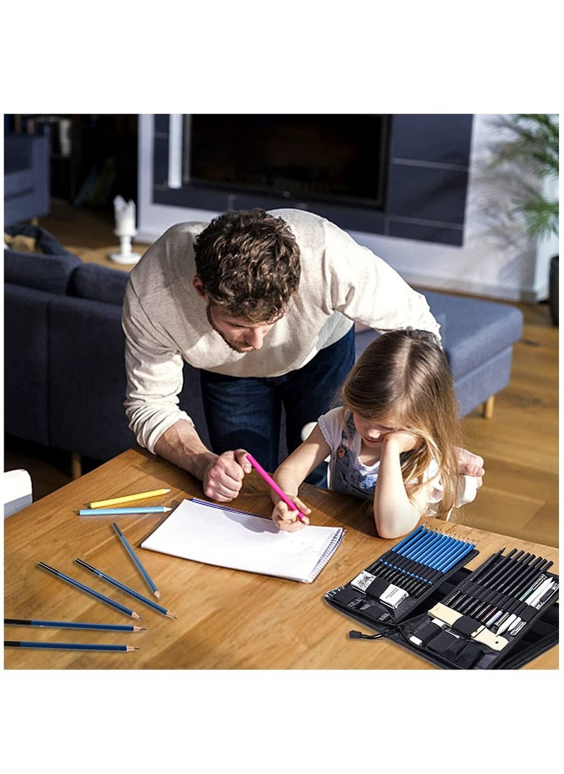 Arabest - Drawing Pencils Set, 40-Piece Sketch Pencils and Drawing Kit Complete Artist Kit Includes Graphite Pencils, Pastel Pencils, Sharpener & Eraser, Professional Sketching Pencils Set for Drawing - Image 1