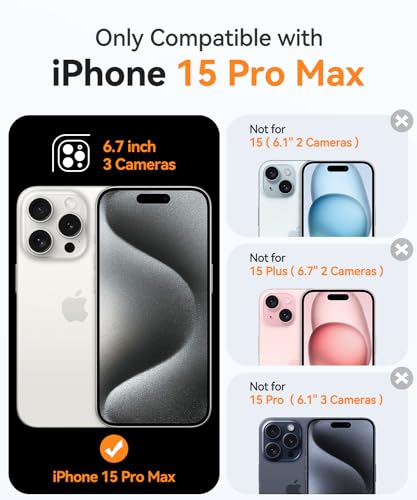 CANSHN Magnetic Compatible with iPhone 15 Pro Max Case Upgraded Full Camera Protection Compatible with Magsafe Translucent Matte Shockproof Protective Phone Case Cover 67 Inch Light Blue - Image 3
