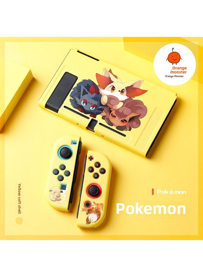 general Grapefruit Monster Switch Oled Frosted Soft Shell Tpu Split Silicone Protective Cover Pokemon-Product Color:6.2inch Switch Version-Model:Yellow (Bao Ke Meng) 20210304 (1) - Image 1