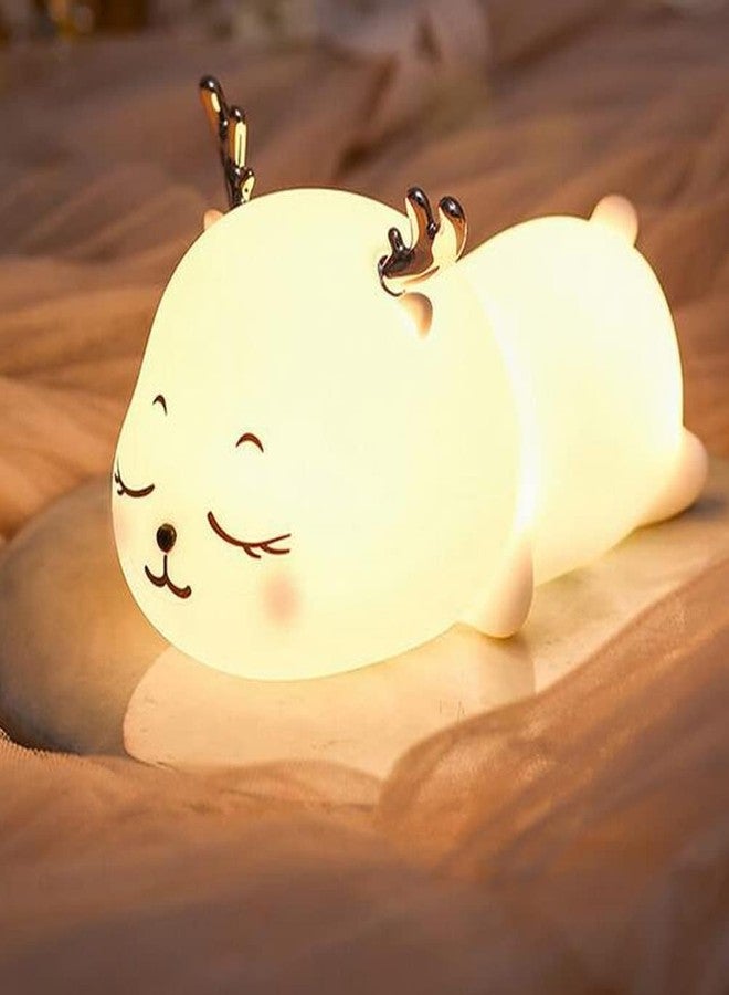 Swarush Kids Panda Night Light - Silicone Nursery Lamp for Baby and Toddler, Animal Lamp for Boys and Girls, Squishy Bedroom Light, Cute Deer Lamp for Kids Room - Image 1