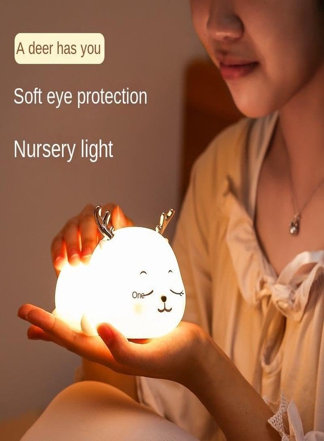 Swarush Kids Panda Night Light - Silicone Nursery Lamp for Baby and Toddler, Animal Lamp for Boys and Girls, Squishy Bedroom Light, Cute Deer Lamp for Kids Room - Image 3
