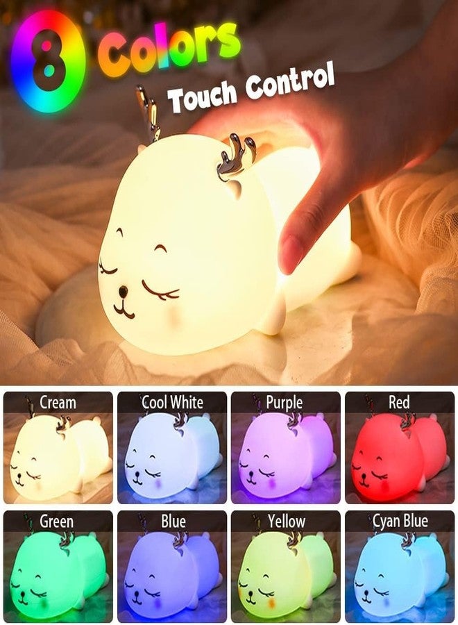 Swarush Kids Panda Night Light - Silicone Nursery Lamp for Baby and Toddler, Animal Lamp for Boys and Girls, Squishy Bedroom Light, Cute Deer Lamp for Kids Room - Image 5