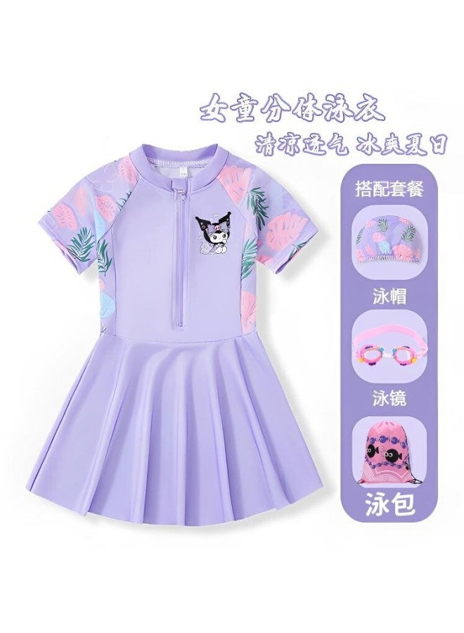 Children's Swimsuit Girls Two-piece Swimsuit Gradient Cartoon Big Kids Cute Princess Dress Style Girl Personality Swimsuit