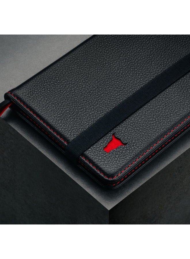 TORRO Passport Holder – Genuine Leather Passport Cover with Elasticated Closure Strap (Black) - Image 4