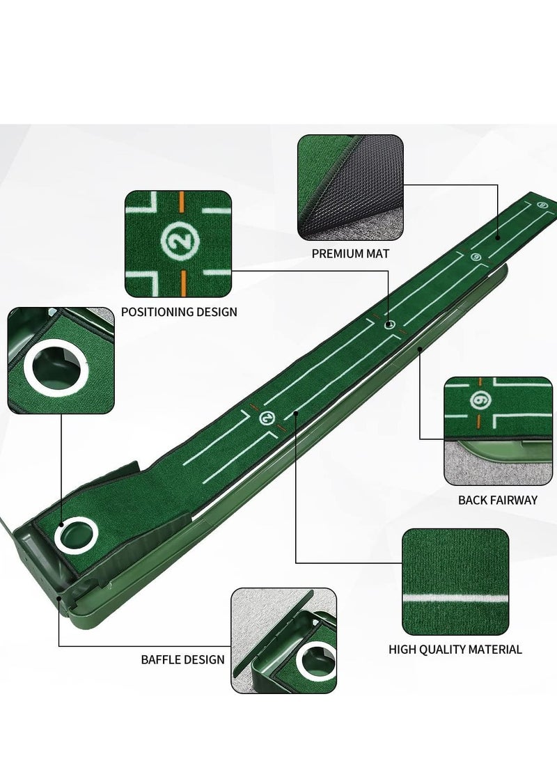 Excefore Putting Green Indoor Set, Long Putting Mat with Auto Ball Return, Suitable for Home and Office, Perfect Gift for Men  - Image 4