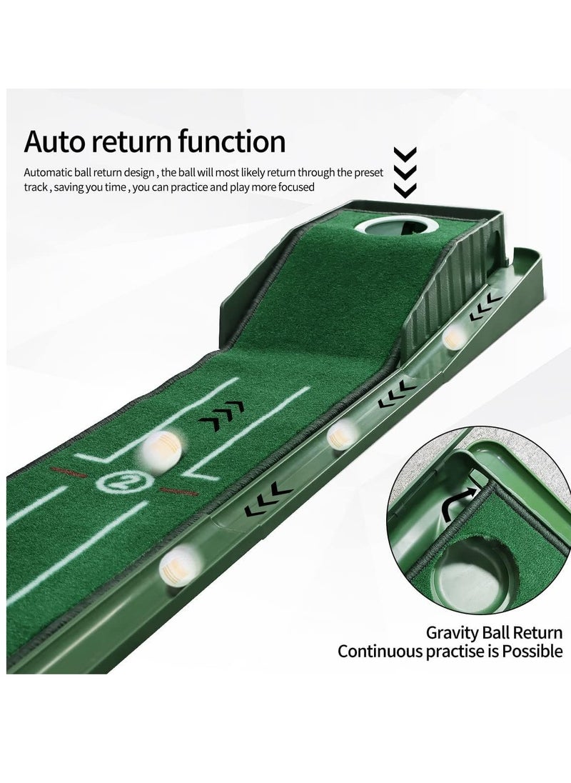 Excefore Putting Green Indoor Set, Long Putting Mat with Auto Ball Return, Suitable for Home and Office, Perfect Gift for Men  - Image 5