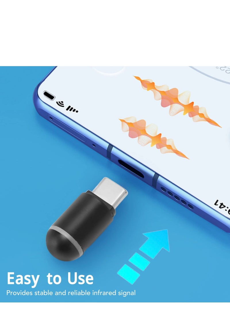 Smartphone IR Remote Control Adapter - USB C Infrared Blaster for Universal of Air Conditioner, TV, DVD, STB