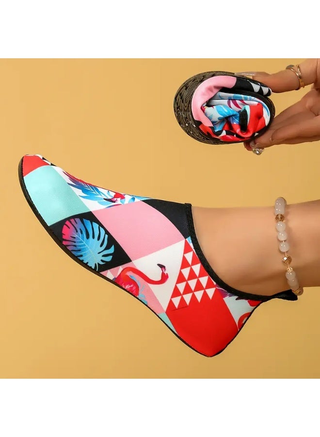 رونق حذاء سباحة مائي مقاس   30-31 خفيف الوزن ومريح، مثالي للشاطئ وحمامات السباحة، بتصميم مطبوع جذاب وألوان زاهية، ومزود بنعل مانع للانزلاق._ حذاء مائي ـ جزمه مائيه - حذاء رياضي مائي_ أدوات سباحه ـ اكسسوارات سباحه ـ العاب مائيه ـ مستلزمات سباحه - Image 1