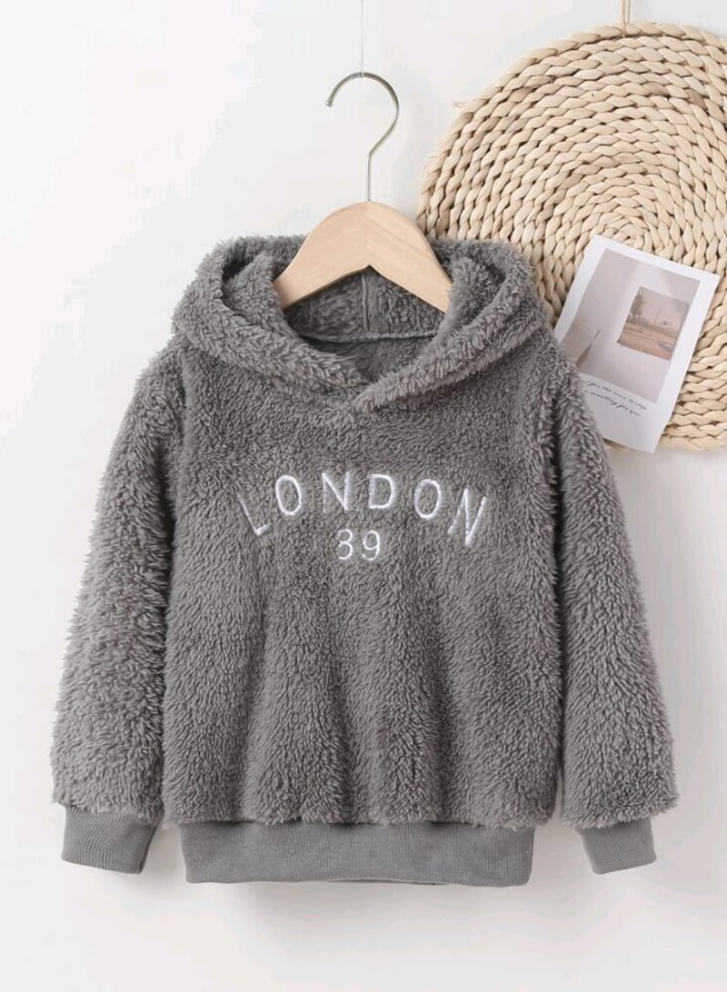 Shein Young Boys Letter Graphic Hooded Sweatshirt - Image 1