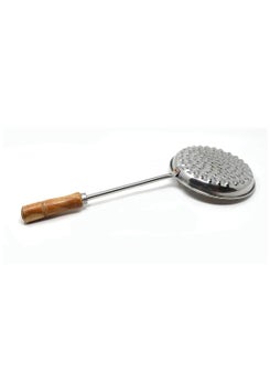 KOTA MULTI STORE Kota Multi Store Stainless Steel Boondi Jhara with Wooden Handle Traditional Indian Laddu Making Tool  - Image 3