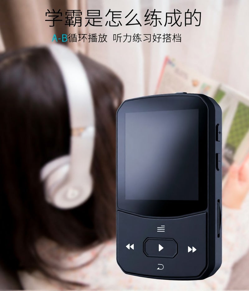 مشغل موسيقى Ruizu X52 اللاسلكي بلوتوث MP3 MP4، ميني ووكمان للطلاب، مشغل MP3 رياضي للجري بسعة 8 جيجا بايت - Image 3