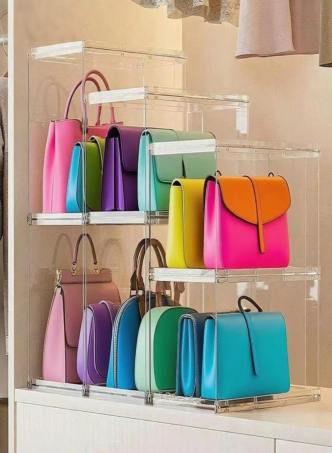 frtzal 5 Pack Purse Organizer for Closet,Clear Acrylic Display Case for Handbag Organizer, Purse Storage Box, Plastic Storage Bins for Book, Collectibles, Cosmetic (5PC-L) - Image 1