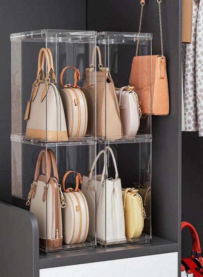 frtzal 5 Pack Purse Organizer for Closet,Clear Acrylic Display Case for Handbag Organizer, Purse Storage Box, Plastic Storage Bins for Book, Collectibles, Cosmetic (5PC-L) - Image 4