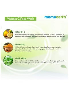 Mamaearth Mamaearth Vitamin C Face Wash for Women & Men | Toxin-Free & Oil-Free Face Wash | For Acne-Prone, Dry & Oily Skin | Illuminates Skin - 100 ml (Pack of 2)  - Image 3