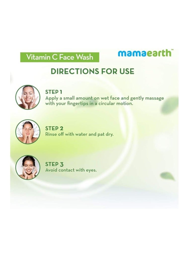 Mamaearth Vitamin C Face Wash for Women & Men | Toxin-Free & Oil-Free Face Wash | For Acne-Prone, Dry & Oily Skin | Illuminates Skin - 100 ml (Pack of 2) - Image 4