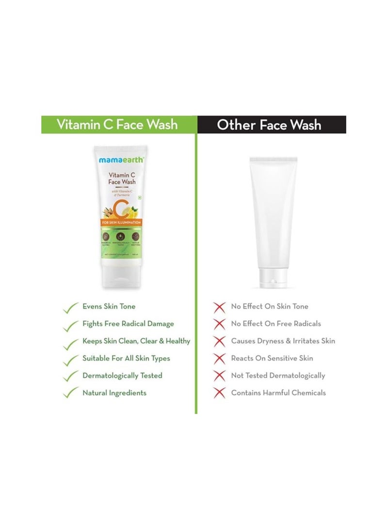Mamaearth Vitamin C Face Wash for Women & Men | Toxin-Free & Oil-Free Face Wash | For Acne-Prone, Dry & Oily Skin | Illuminates Skin - 100 ml (Pack of 2) - Image 5
