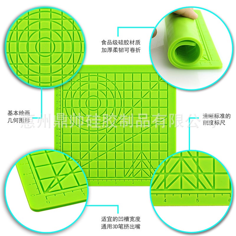 Silicone 3D Printing Pen Pad, Stereo Painting Pad, Kidsren'S Creative Toy Painting Graffiti Practice Pad, Diy Copy Version - Image 3