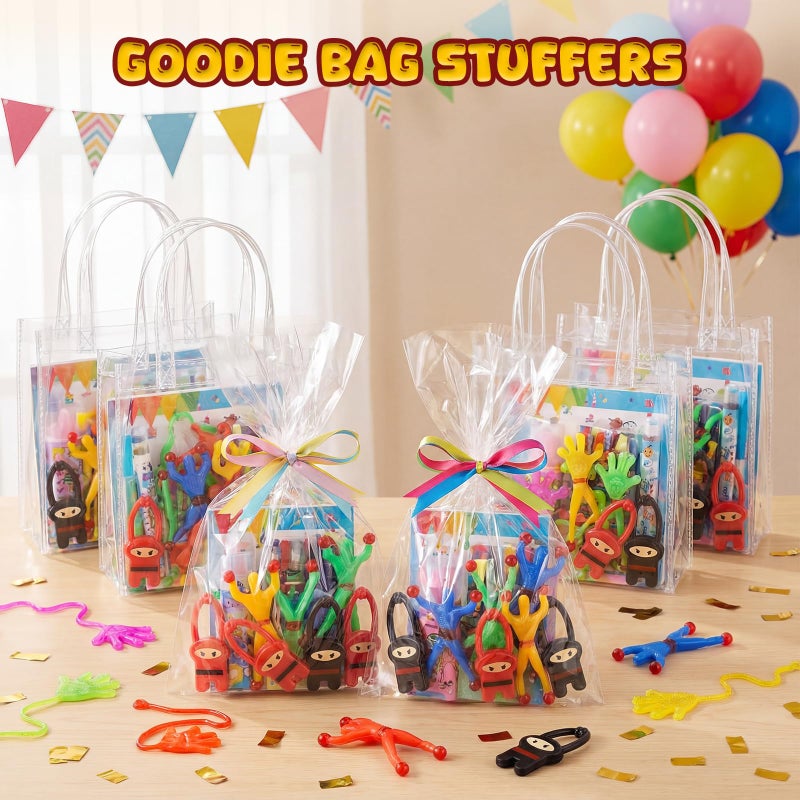 Shindel 40PCS Stretchy Flying Ninjas for Easter Egg Fillers, Funny Elastic Slingshot Ninja Toys for Boys Girls, Party Favors Treasure Box Toys for Classroom Fun Easter Goodie Bags Stuffers - Image 2