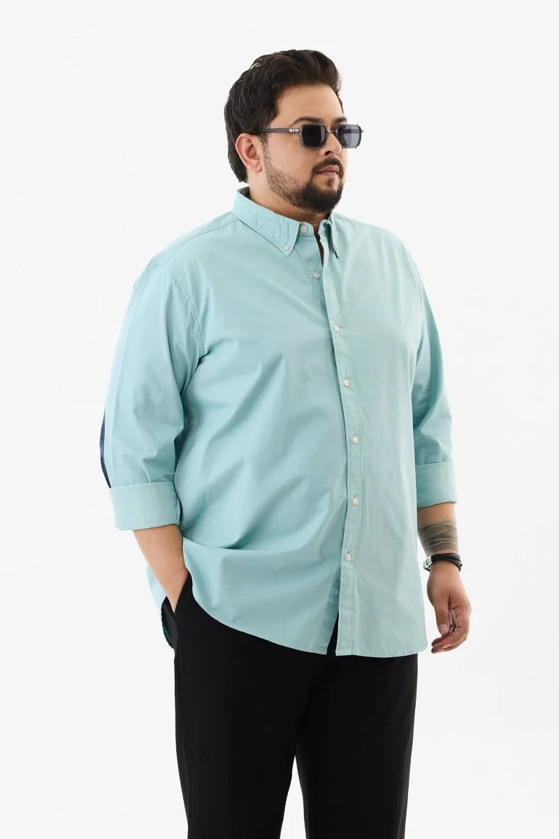 SNITCH Elbow Patch Plus Size 100% Cotton Shirt