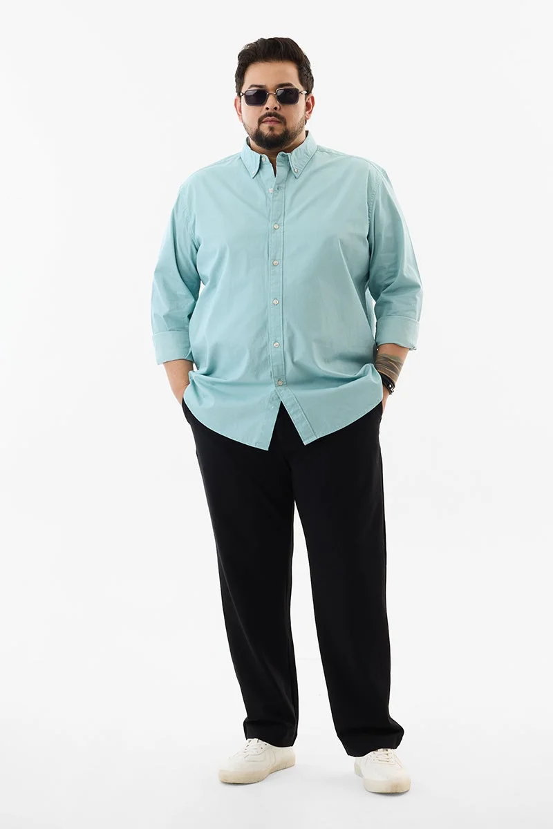 سنيتش Elbow Patch Plus Size 100% Cotton Shirt