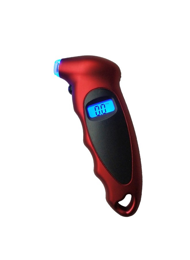Digital Digital Electronic Tire Pressure Gauge Digital Tire Pressure Gauge 150 Settings for Car Truck Bicycle with Backlit LCD and Non-Slip Grip Motorcycle Tire Pressure Detector Red/Black  - Image 1