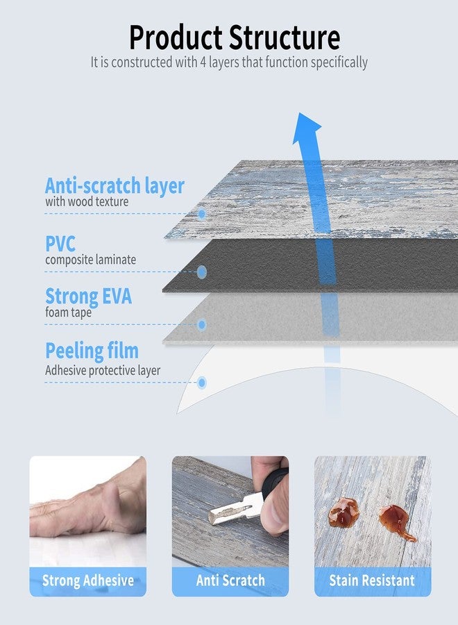 Art3d 102-Piece Peel and Stick Tile Backsplash for Kitchen Bathroom, 3in. x 6in. Stick on Subway Tile Distressed Wood Plank - Image 5